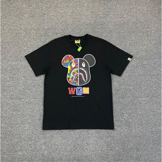 Black BAPE x BE@RBRICK Shark WGM T-Shirt